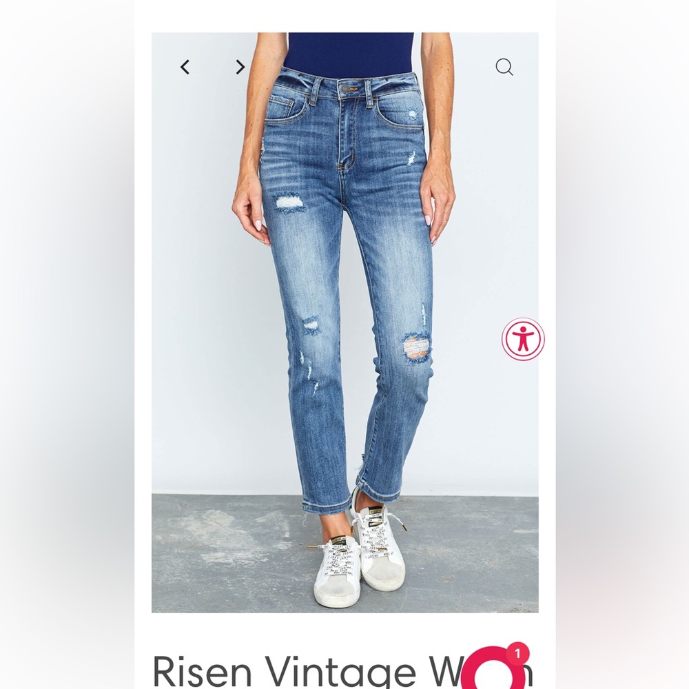 Risen jeans vintage straight wash. Size 27 worn 2x! Excellent condition